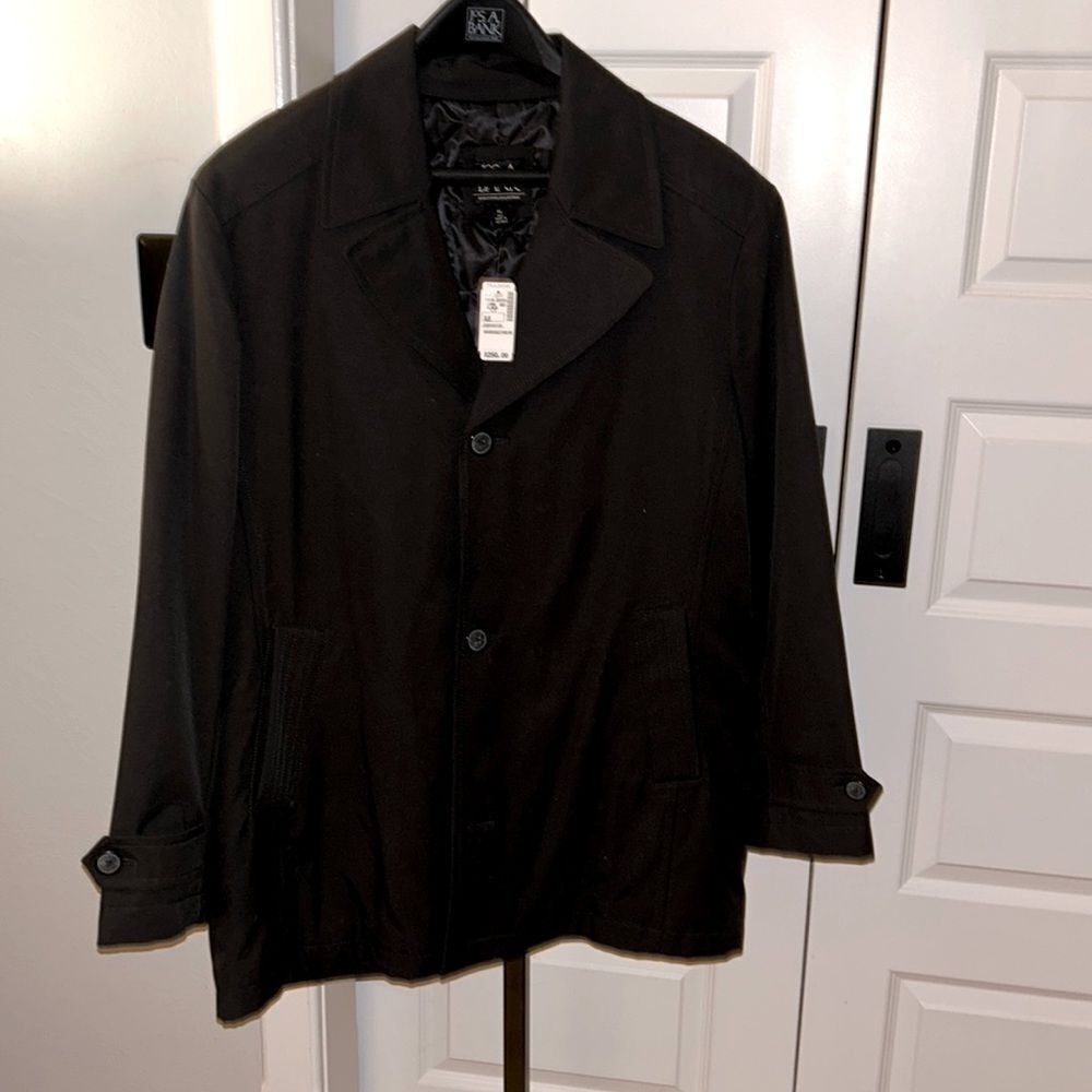 New Jos. A. Banks executive collection classic black trench coat size XL
